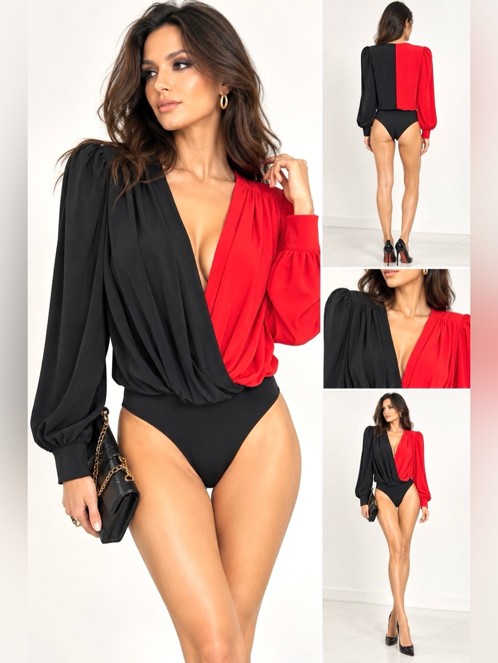 BERNA Made in Italy Red & Black Topsuit– Size L